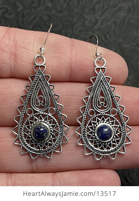 Bohemian Ornate Lapis Lazuli Crystal Earrings - #nzTq7a1x5k8-3