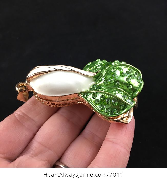 Bok Choy or Chinese Cabbage Rhinestone Jewelry Pendant - #1i3GCnmujZU-4
