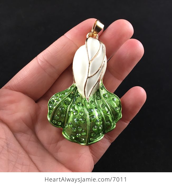 Bok Choy or Chinese Cabbage Rhinestone Jewelry Pendant - #1i3GCnmujZU-1