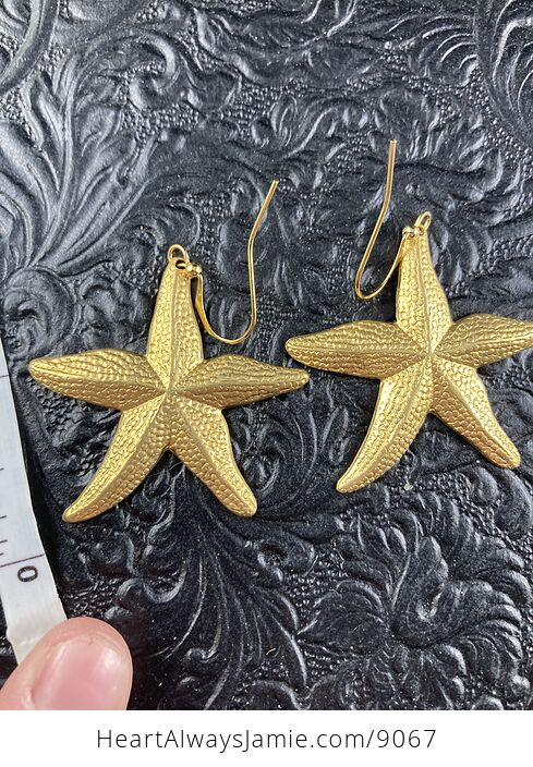 Brass Starfish Earrings - #IkO1jLNPA5Q-2