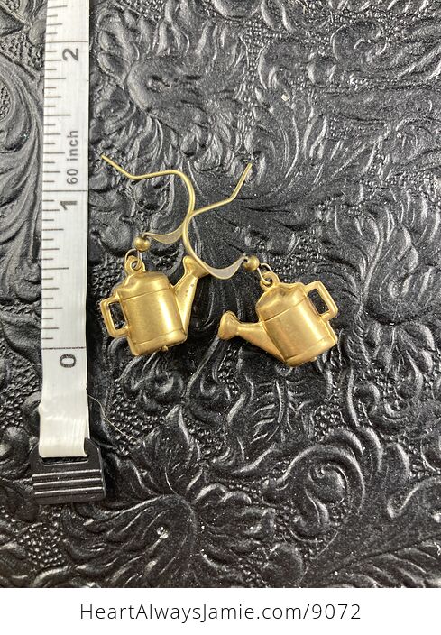 Brass Watering Can Gardening Earrings - #xIp0de3X3rU-2