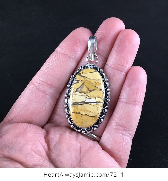 Brecciated Mookaite Yellow Stone Jewelry Pendant - #S8zNNbI5ZCU-1