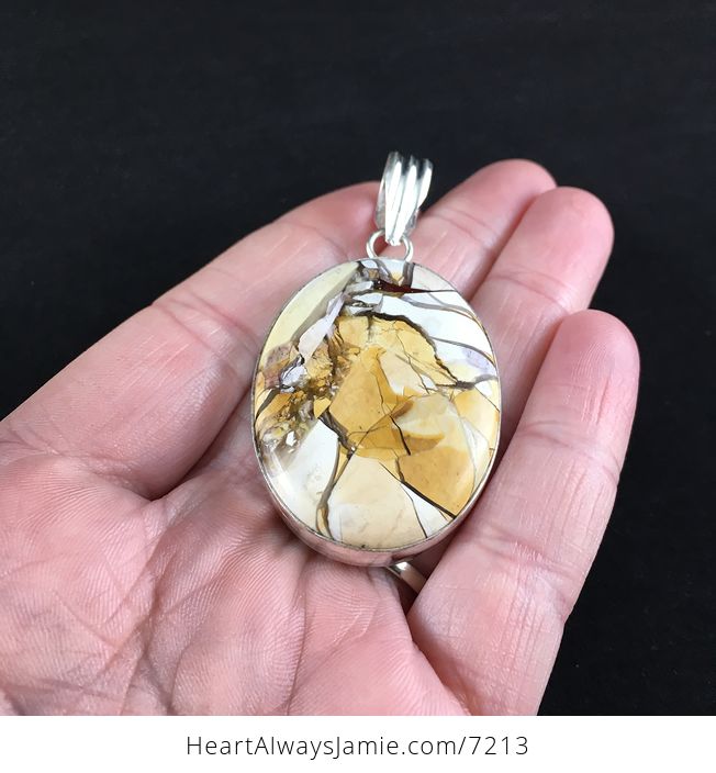 Brecciated Mookaite Yellow Stone Jewelry Pendant - #vrCgNvryhJE-2