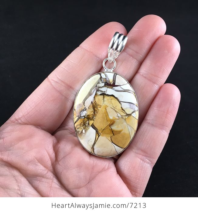 Brecciated Mookaite Yellow Stone Jewelry Pendant - #vrCgNvryhJE-1