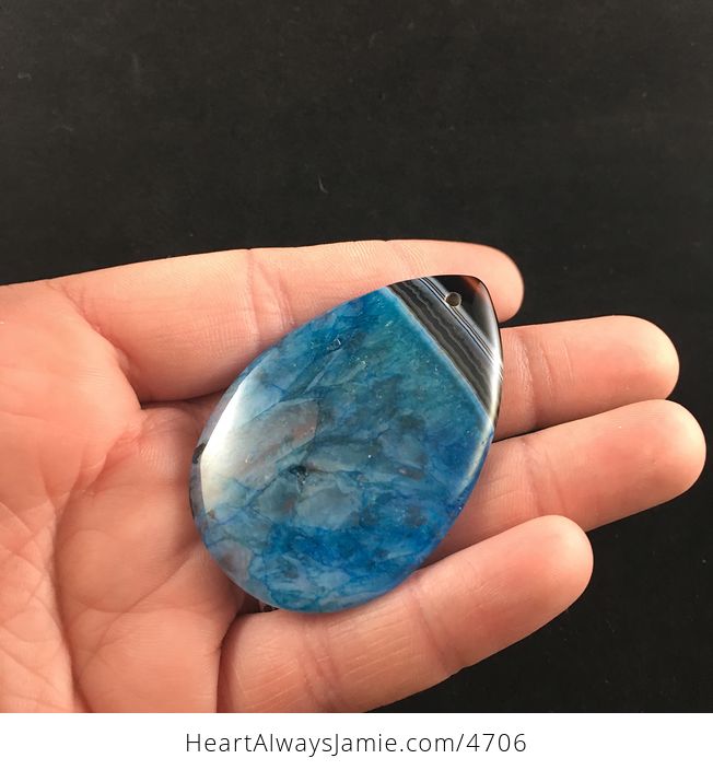 Brown and Blue Drusy Agate Stone Jewelry Pendant - #bkQB5OXuQjQ-3