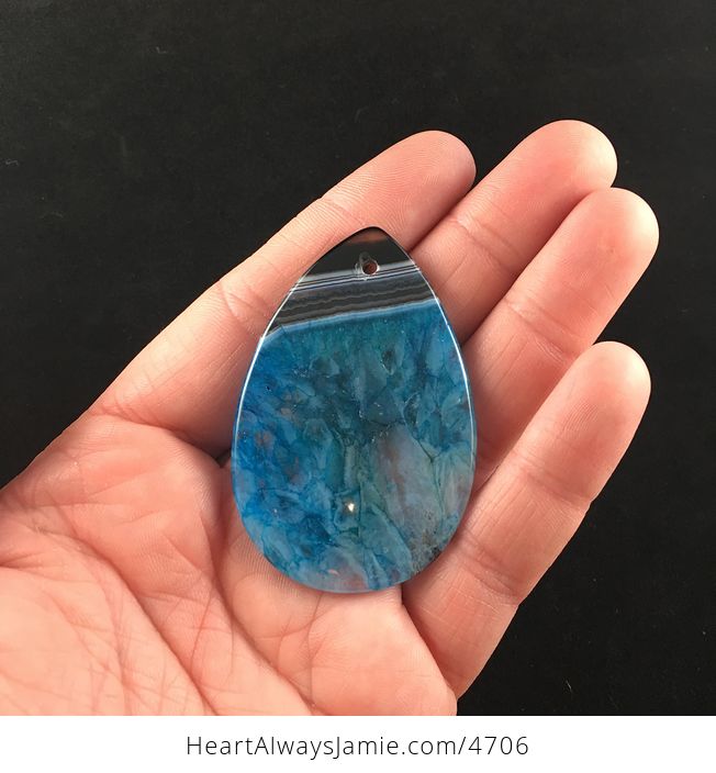 Brown and Blue Drusy Agate Stone Jewelry Pendant - #bkQB5OXuQjQ-5