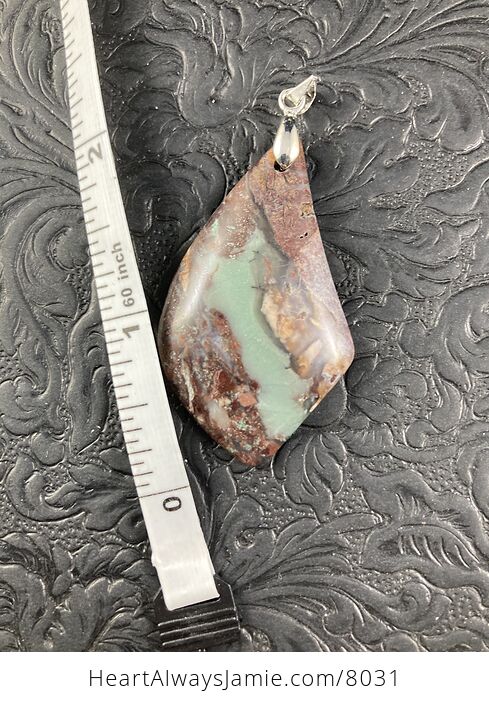 Brown and Green Natural Chrysoprase Stone Jewelry Pendant - #4fCWWcEVjvc-5