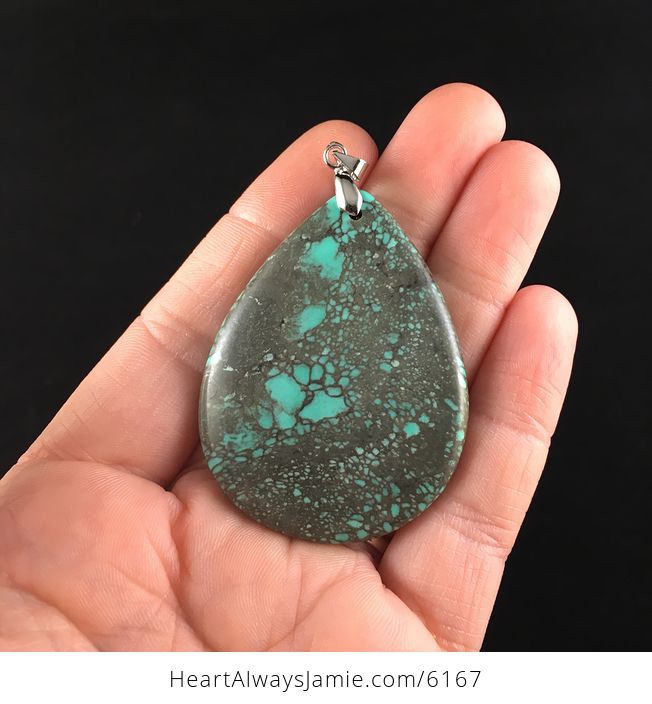 Brown and Green Turquoise Stone Jewelry Pendant - #H6SpVa25nEA-1