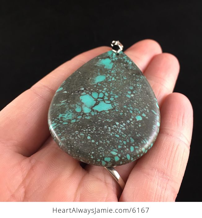 Brown and Green Turquoise Stone Jewelry Pendant - #H6SpVa25nEA-2