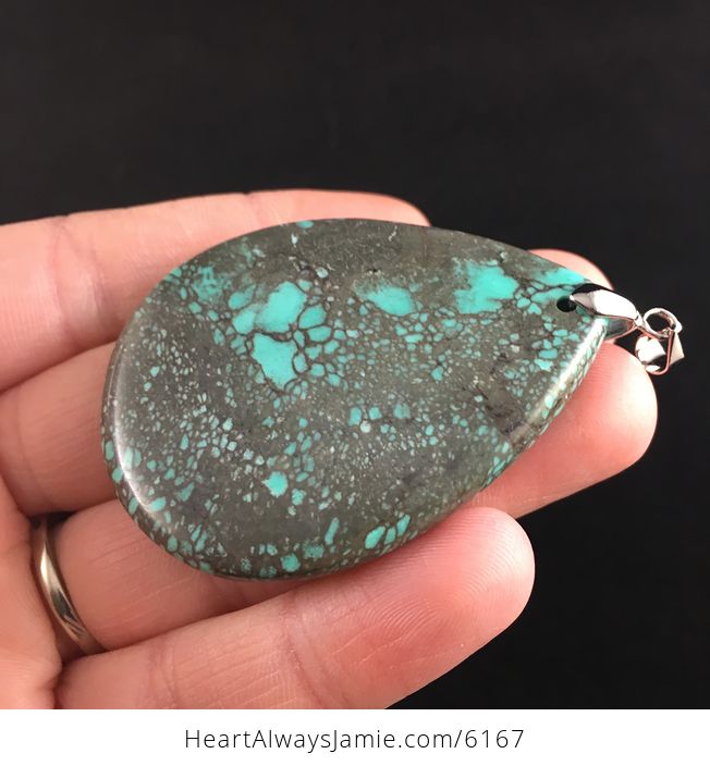 Brown and Green Turquoise Stone Jewelry Pendant - #H6SpVa25nEA-3