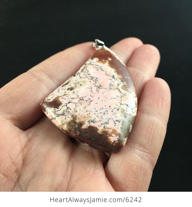Brown and Pink Turquoise Stone Jewelry Pendant - #p3hu3mbBNp0-2