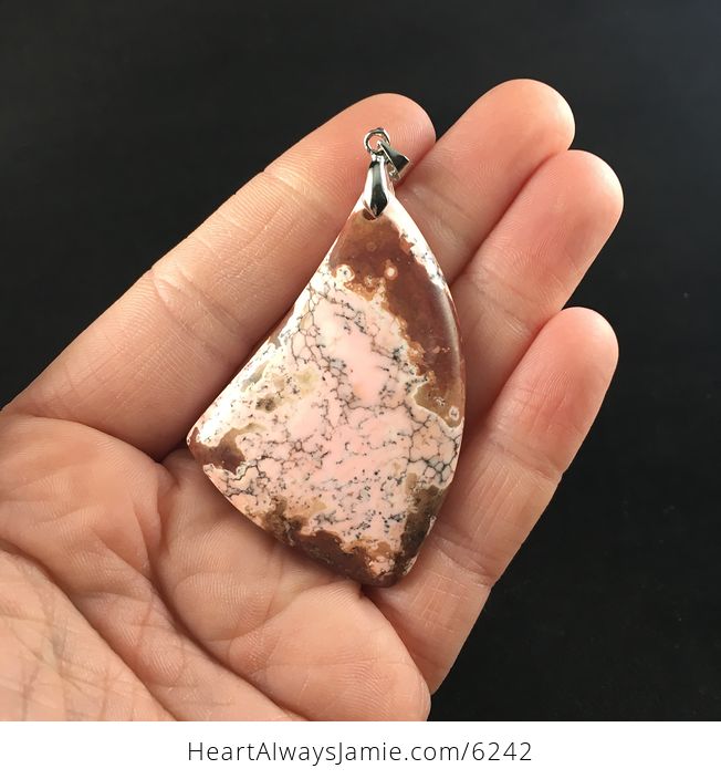 Brown and Pink Turquoise Stone Jewelry Pendant - #p3hu3mbBNp0-1