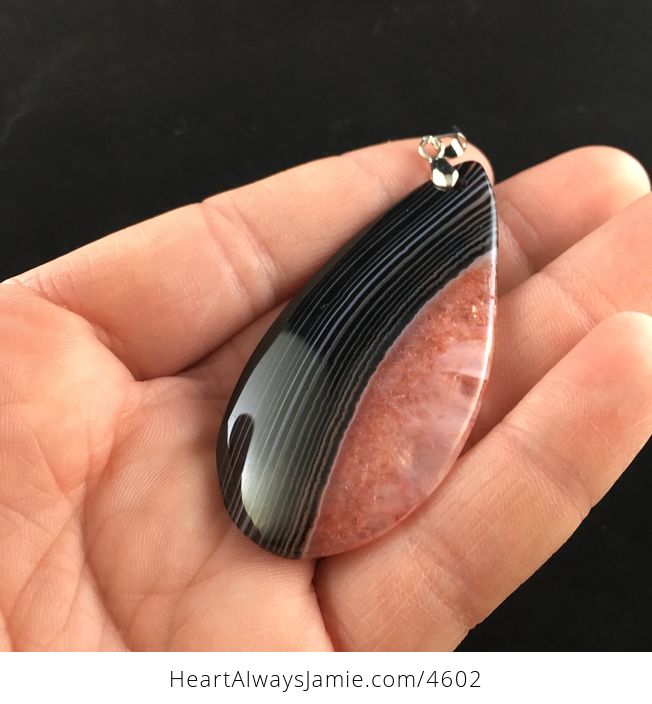 Brown and Red Druzy Agate Stone Jewelry Pendant - #RbFu2ujQIiY-3