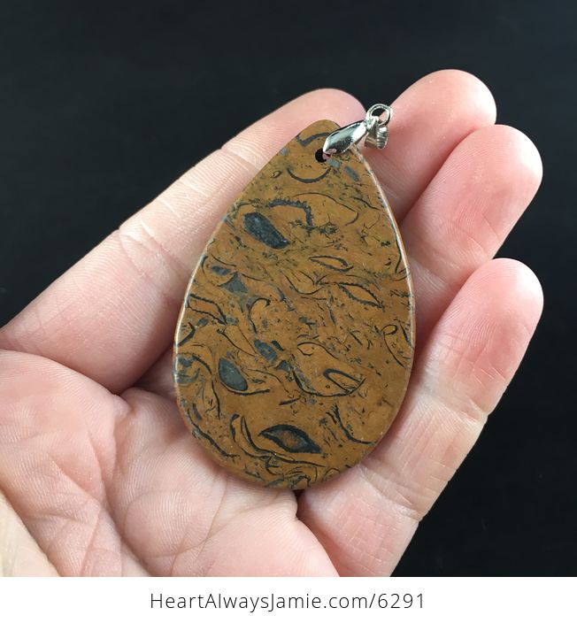 Brown Elephant Skin Jasper Stone Jewelry Pendant - #vG4W0OeRaAs-6