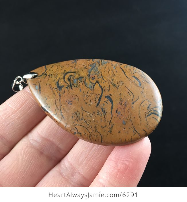 Brown Elephant Skin Jasper Stone Jewelry Pendant - #vG4W0OeRaAs-4