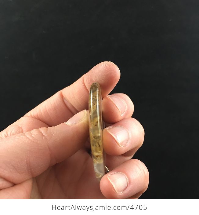 Brownish Green Heart Shaped Moss Agate Stone Jewelry Pendant - #oorLqckINzk-4