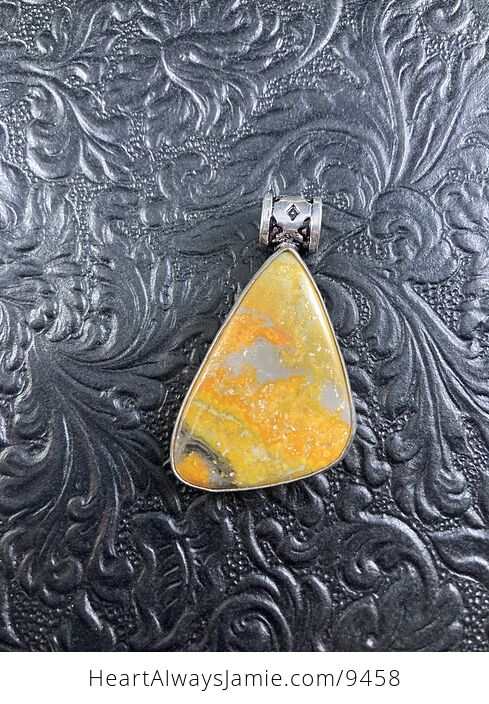 Bumble Bee Jasper Crystal Stone Jewelry Pendant - #QmEfBNHy60M-2
