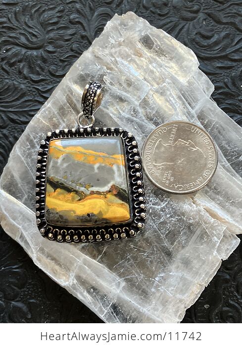 Bumble Bee Jasper Crystal Stone Jewelry Pendant - #tLEQ4oCZLkU-6