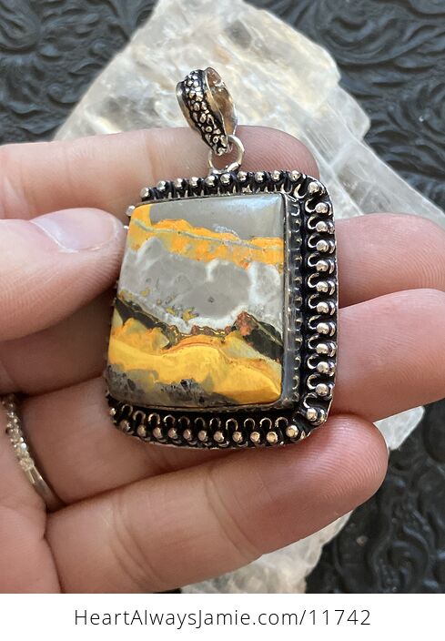 Bumble Bee Jasper Crystal Stone Jewelry Pendant - #tLEQ4oCZLkU-3