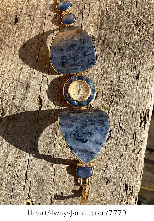 Burled Metallic Blue Xanadu Ladies Wrist Watch - #HiijsKVOwgU-14