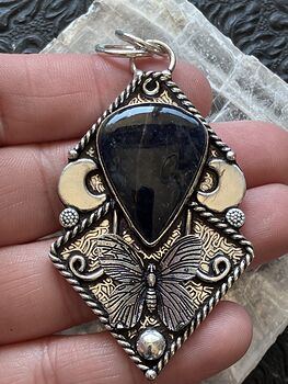 Butterfly Crescent Moon and Sodalite Crystal Jewelry Pendant #TkVW1xroCNc