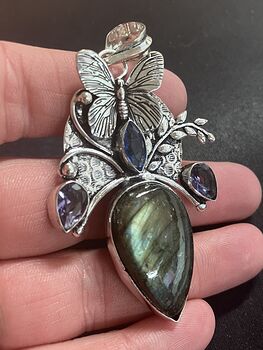 Butterfly Labradorite Crystal Stone Jewelry Pendant #UtWLCSKAjfI