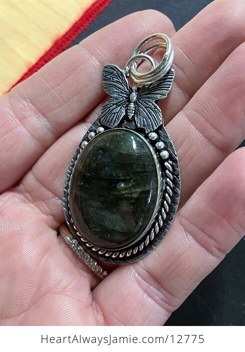 Butterfly Labradorite Crystal Stone Jewelry Pendant - #MgjX7VmJPlo-3