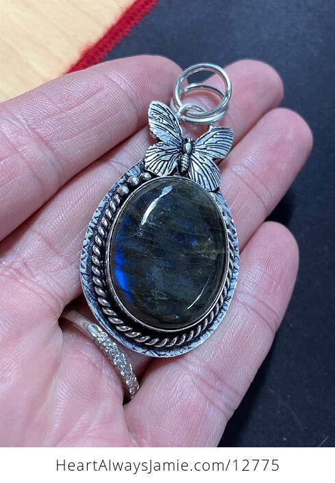 Butterfly Labradorite Crystal Stone Jewelry Pendant - #MgjX7VmJPlo-6