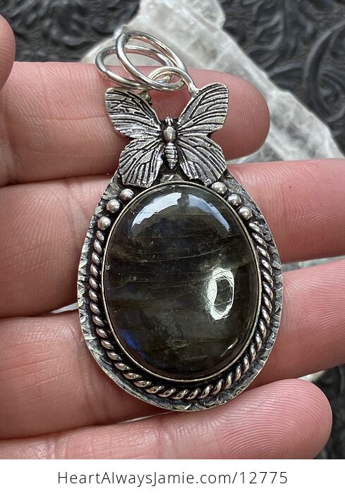 Butterfly Labradorite Crystal Stone Jewelry Pendant - #MgjX7VmJPlo-7