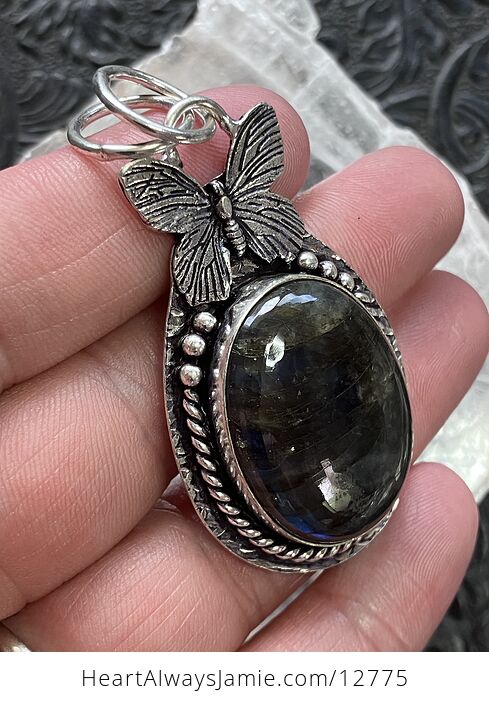 Butterfly Labradorite Crystal Stone Jewelry Pendant - #MgjX7VmJPlo-8