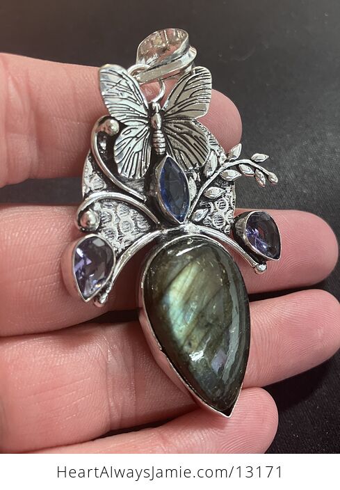 Butterfly Labradorite Crystal Stone Jewelry Pendant - #UtWLCSKAjfI-1