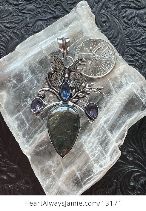 Butterfly Labradorite Crystal Stone Jewelry Pendant - #UtWLCSKAjfI-3