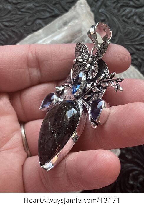 Butterfly Labradorite Crystal Stone Jewelry Pendant - #UtWLCSKAjfI-6