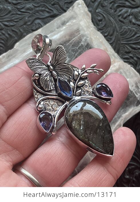 Butterfly Labradorite Crystal Stone Jewelry Pendant - #UtWLCSKAjfI-5