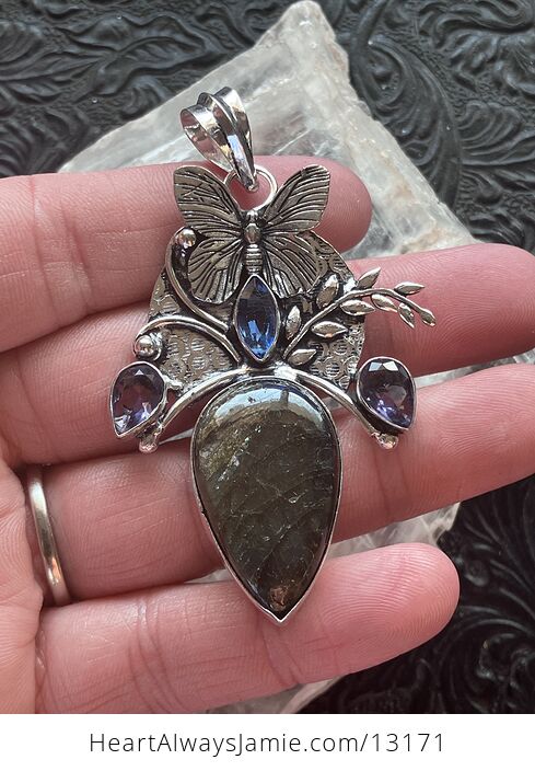 Butterfly Labradorite Crystal Stone Jewelry Pendant - #UtWLCSKAjfI-4