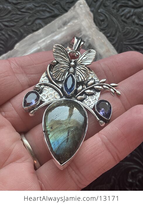 Butterfly Labradorite Crystal Stone Jewelry Pendant - #UtWLCSKAjfI-8