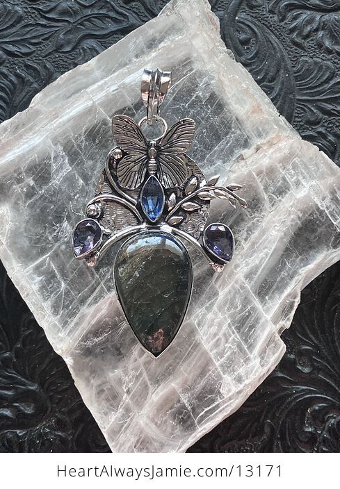 Butterfly Labradorite Crystal Stone Jewelry Pendant - #UtWLCSKAjfI-2