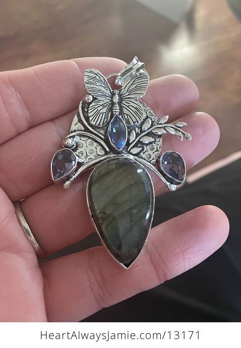 Butterfly Labradorite Crystal Stone Jewelry Pendant - #UtWLCSKAjfI-10