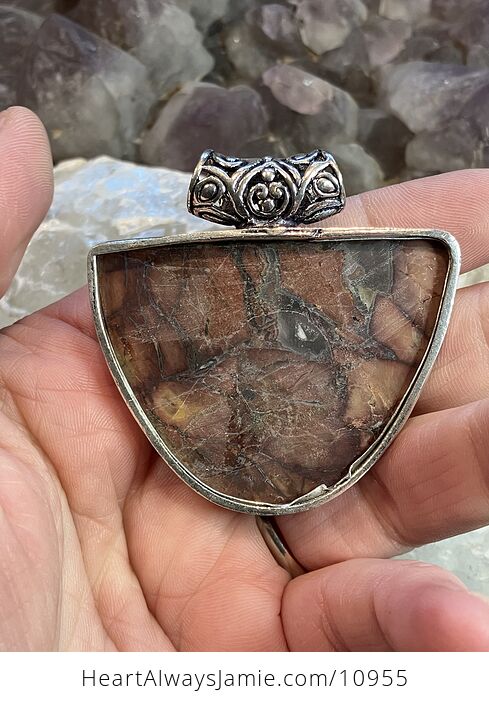 Butterfly Wing Brecciated Jasper Stone Crystal Jewelry Pendant - #qTUu522mrZk-4