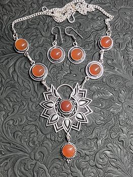 Carnelian Boho Styled Mandala Stone Crystal Jewelry Set #5dxJefPCaNA