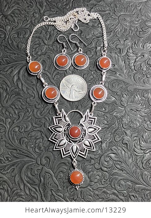 Carnelian Boho Styled Mandala Stone Crystal Jewelry Set - #5dxJefPCaNA-3