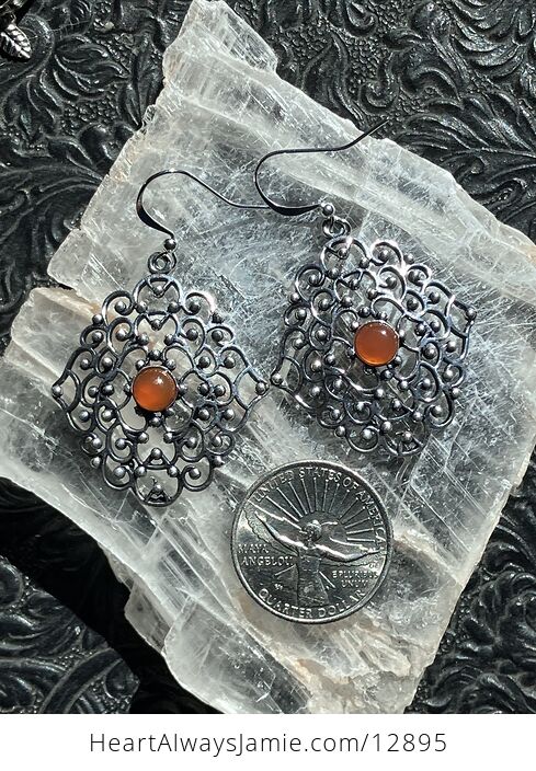 Carnelian Filigree Stone Earrings Crystal Jewelry - #rpduDwhs0wE-2