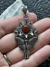 Carnelian Flower Luna Moth Sun Crescent Moon Lunar Mystic Stone Jewelry Crystal Pendant #su7iwyVBGo8
