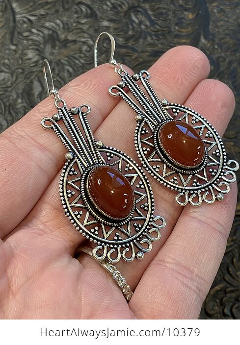 Carnelian Handcrafted Stone Jewelry Crystal Earrings - #AnugykmOaOE-1