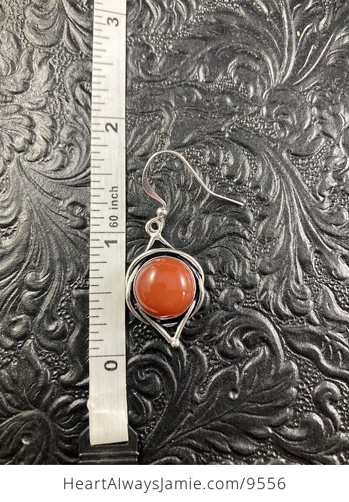 Carnelian Stone Crystal Celtic Wiccan Knot Link Necklace and Earring Jewelry Set - #3DkDzAQC62c-3