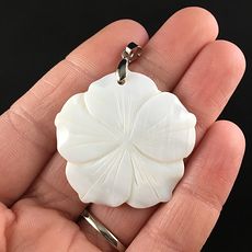 Carved Flower White Shell Pendant #Ly7l0sQD8Xw