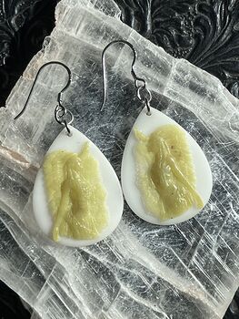 Carved Indigenous Native American Woman Earrings in Jade Stone Crystal Jewelry #RhtLb0aDQMY