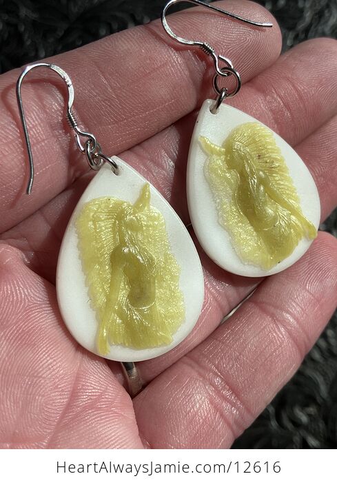 Carved Indigenous Native American Woman Earrings in Jade Stone Crystal Jewelry - #RhtLb0aDQMY-4