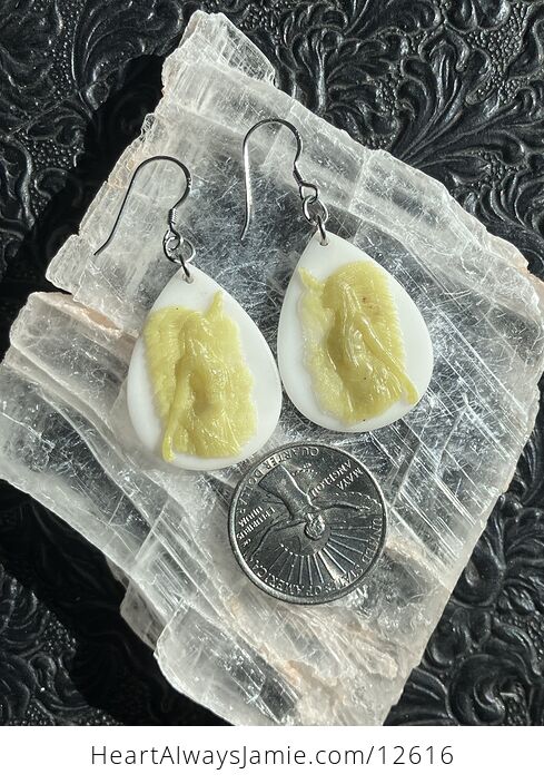 Carved Indigenous Native American Woman Earrings in Jade Stone Crystal Jewelry - #RhtLb0aDQMY-2