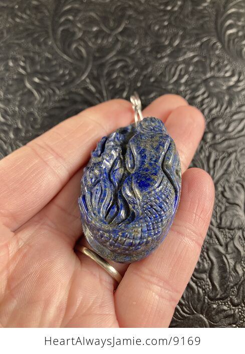 Carved Mermaid Lapis Lazuli Stone Pendant Jewelry - #17cl53HdDpo-2
